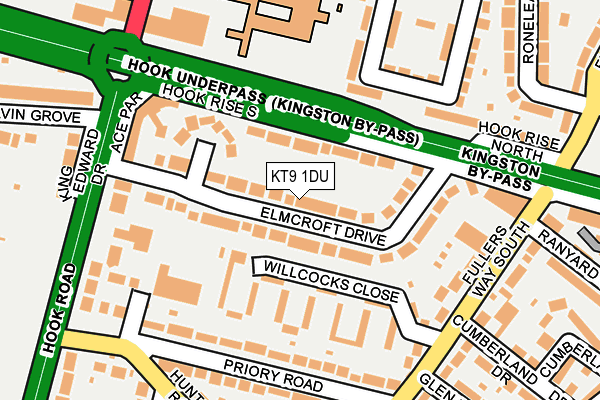 KT9 1DU map - OS OpenMap – Local (Ordnance Survey)