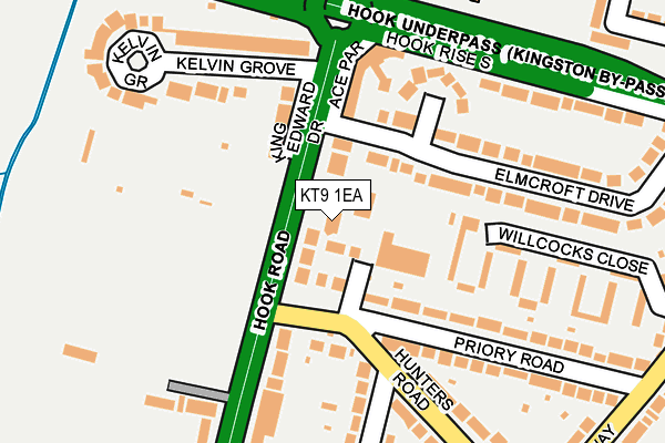 KT9 1EA map - OS OpenMap – Local (Ordnance Survey)