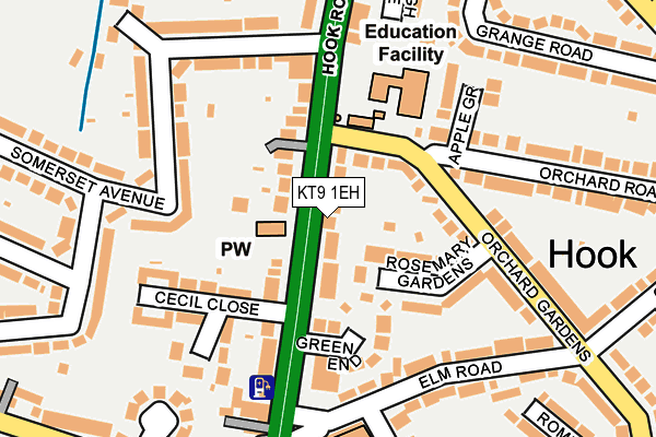 KT9 1EH map - OS OpenMap – Local (Ordnance Survey)