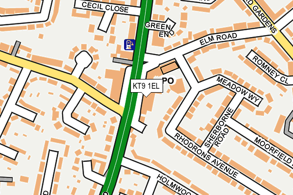 KT9 1EL map - OS OpenMap – Local (Ordnance Survey)