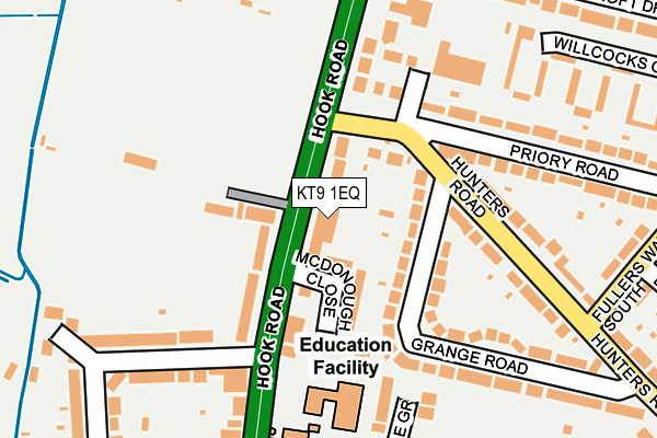 KT9 1EQ map - OS OpenMap – Local (Ordnance Survey)
