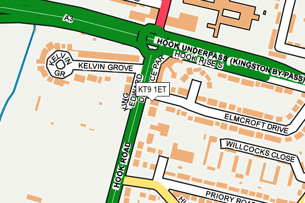 KT9 1ET map - OS OpenMap – Local (Ordnance Survey)