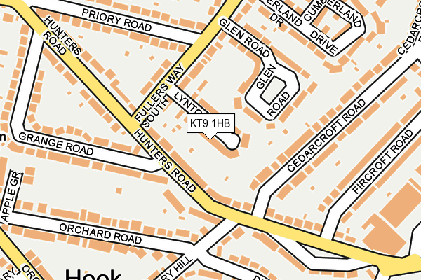 KT9 1HB map - OS OpenMap – Local (Ordnance Survey)