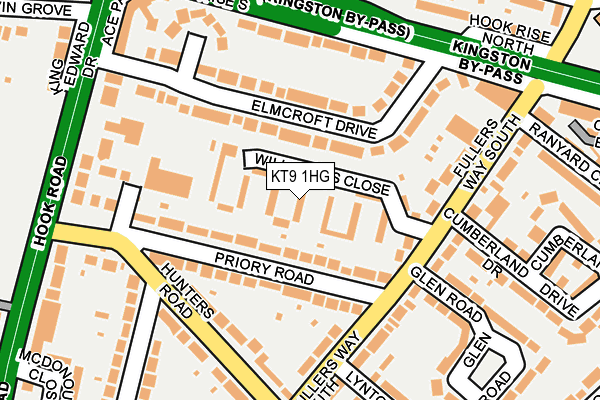 KT9 1HG map - OS OpenMap – Local (Ordnance Survey)