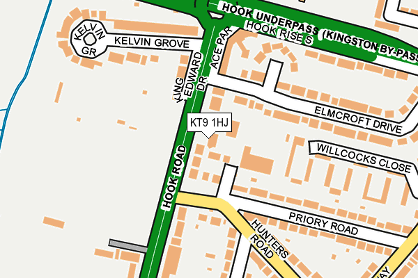 KT9 1HJ map - OS OpenMap – Local (Ordnance Survey)