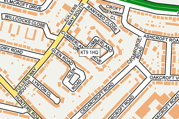 KT9 1HQ map - OS OpenMap – Local (Ordnance Survey)