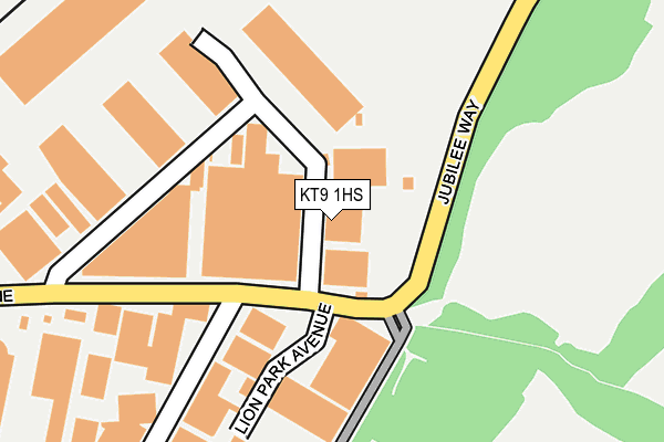 KT9 1HS map - OS OpenMap – Local (Ordnance Survey)