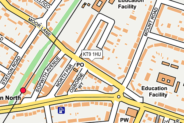 KT9 1HU map - OS OpenMap – Local (Ordnance Survey)