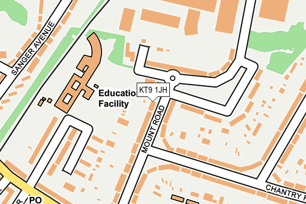 KT9 1JH map - OS OpenMap – Local (Ordnance Survey)
