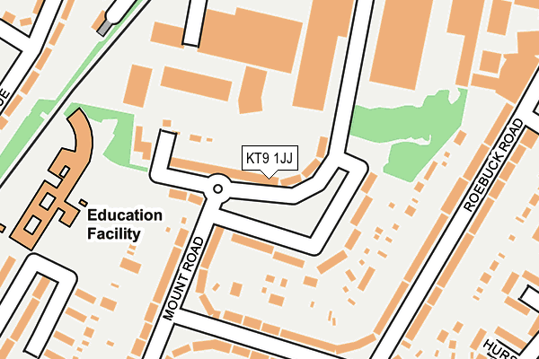 KT9 1JJ map - OS OpenMap – Local (Ordnance Survey)