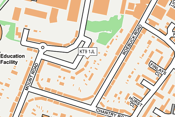 KT9 1JL map - OS OpenMap – Local (Ordnance Survey)