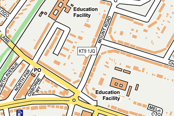 KT9 1JQ map - OS OpenMap – Local (Ordnance Survey)