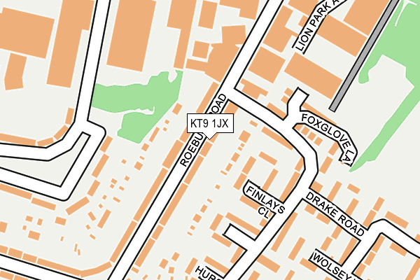 KT9 1JX map - OS OpenMap – Local (Ordnance Survey)