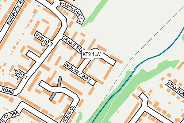 KT9 1LW map - OS OpenMap – Local (Ordnance Survey)