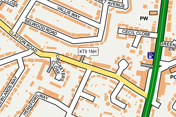 KT9 1NH map - OS OpenMap – Local (Ordnance Survey)
