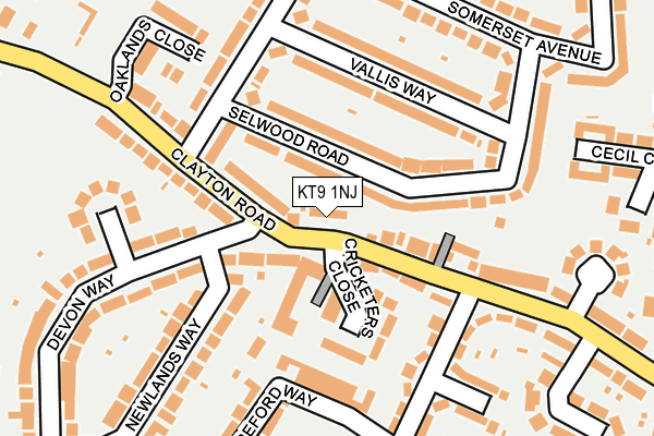 KT9 1NJ map - OS OpenMap – Local (Ordnance Survey)