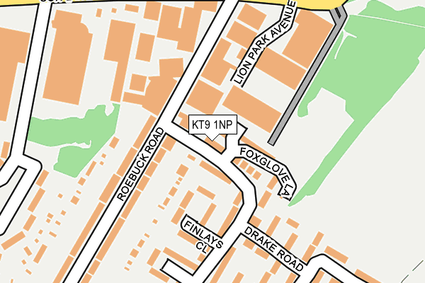 KT9 1NP map - OS OpenMap – Local (Ordnance Survey)