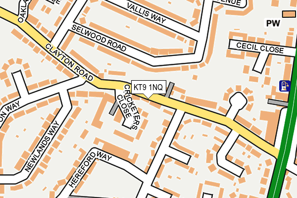 KT9 1NQ map - OS OpenMap – Local (Ordnance Survey)