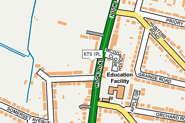 KT9 1PL map - OS OpenMap – Local (Ordnance Survey)