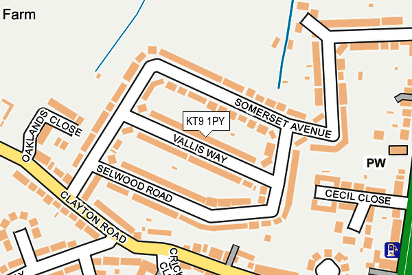 KT9 1PY map - OS OpenMap – Local (Ordnance Survey)