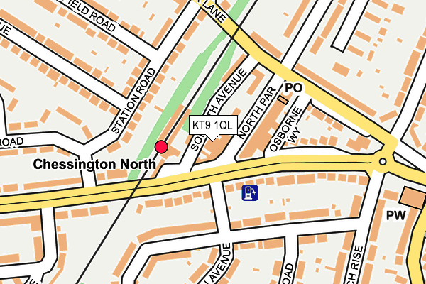 KT9 1QL map - OS OpenMap – Local (Ordnance Survey)