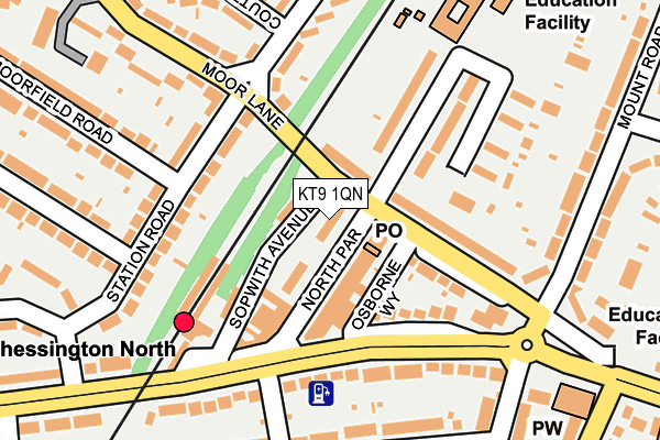 KT9 1QN map - OS OpenMap – Local (Ordnance Survey)