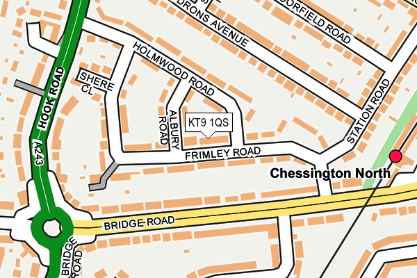 KT9 1QS map - OS OpenMap – Local (Ordnance Survey)