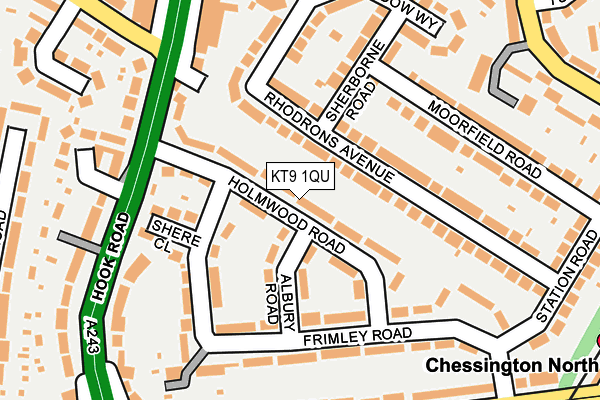 KT9 1QU map - OS OpenMap – Local (Ordnance Survey)