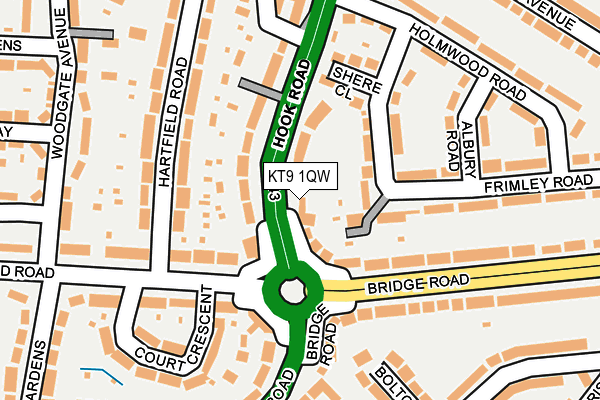 KT9 1QW map - OS OpenMap – Local (Ordnance Survey)
