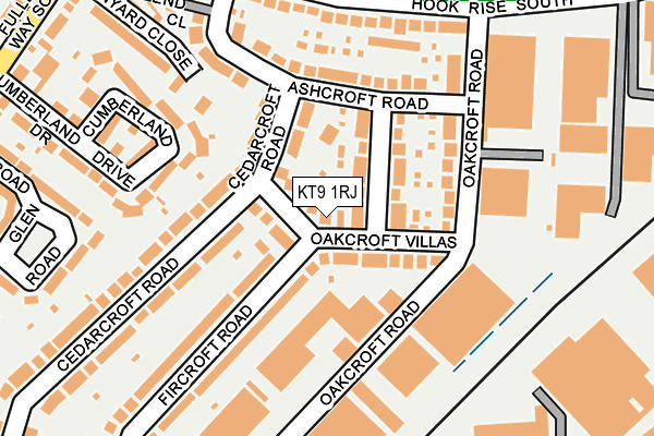 KT9 1RJ map - OS OpenMap – Local (Ordnance Survey)