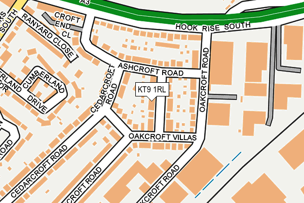 KT9 1RL map - OS OpenMap – Local (Ordnance Survey)