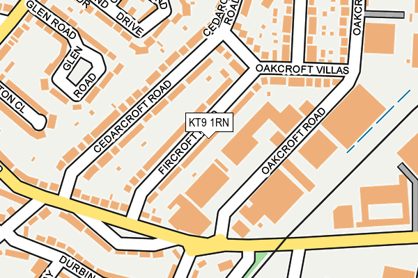 KT9 1RN map - OS OpenMap – Local (Ordnance Survey)