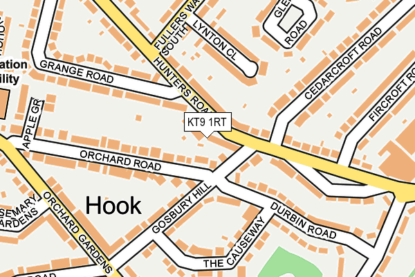 KT9 1RT map - OS OpenMap – Local (Ordnance Survey)