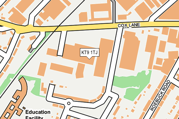 KT9 1TJ map - OS OpenMap – Local (Ordnance Survey)