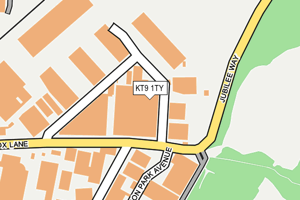 KT9 1TY map - OS OpenMap – Local (Ordnance Survey)