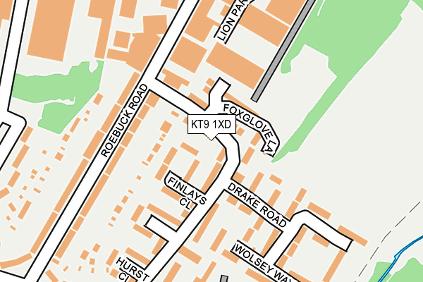 KT9 1XD map - OS OpenMap – Local (Ordnance Survey)