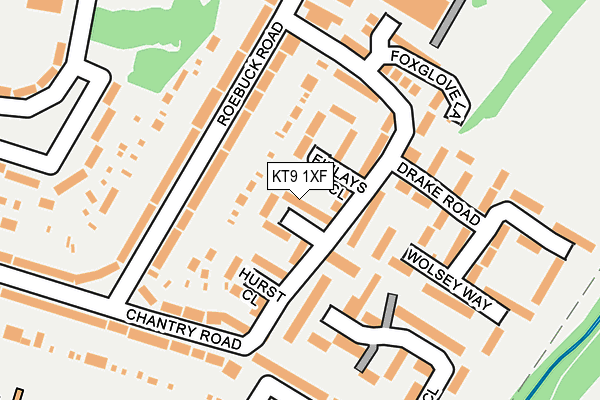 KT9 1XF map - OS OpenMap – Local (Ordnance Survey)