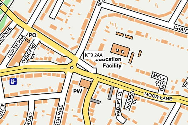 KT9 2AA map - OS OpenMap – Local (Ordnance Survey)