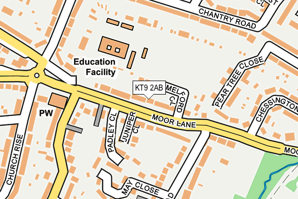 KT9 2AB map - OS OpenMap – Local (Ordnance Survey)