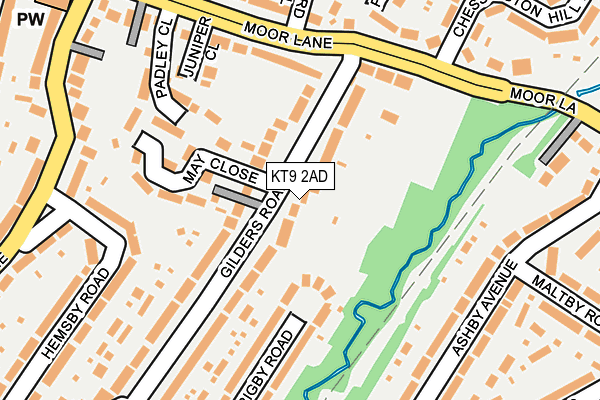 KT9 2AD map - OS OpenMap – Local (Ordnance Survey)