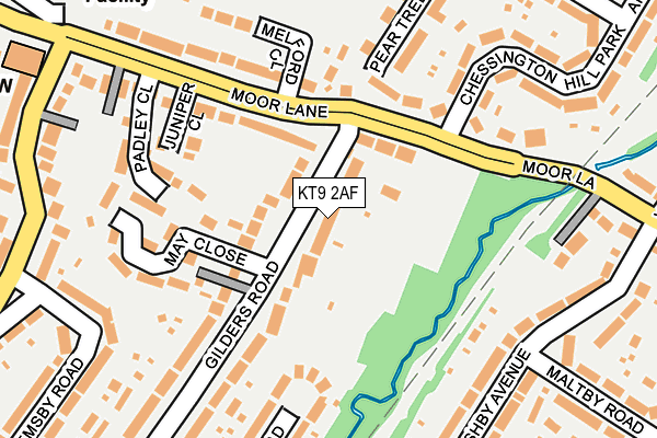 KT9 2AF map - OS OpenMap – Local (Ordnance Survey)