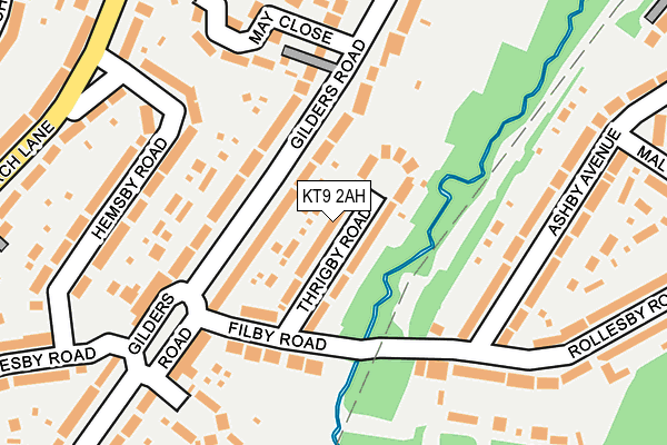 KT9 2AH map - OS OpenMap – Local (Ordnance Survey)