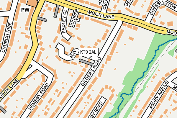 KT9 2AL map - OS OpenMap – Local (Ordnance Survey)