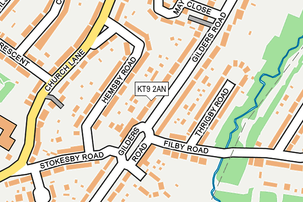 KT9 2AN map - OS OpenMap – Local (Ordnance Survey)