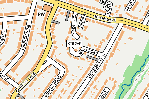 KT9 2AP map - OS OpenMap – Local (Ordnance Survey)