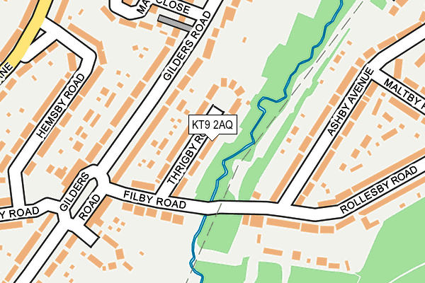 KT9 2AQ map - OS OpenMap – Local (Ordnance Survey)