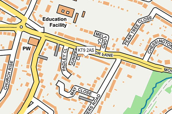 KT9 2AS map - OS OpenMap – Local (Ordnance Survey)