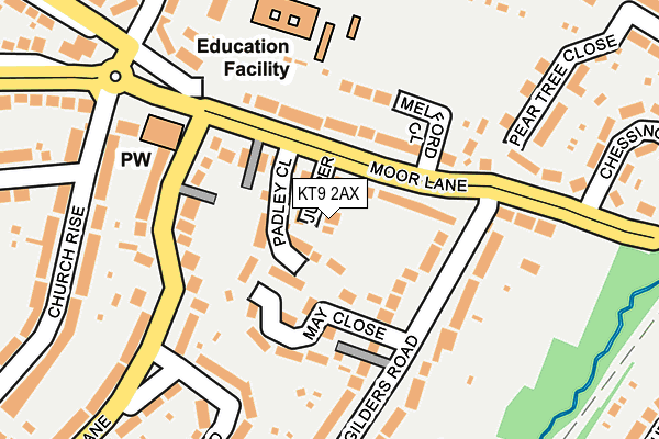 KT9 2AX map - OS OpenMap – Local (Ordnance Survey)