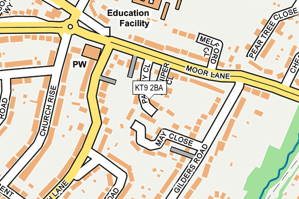 KT9 2BA map - OS OpenMap – Local (Ordnance Survey)