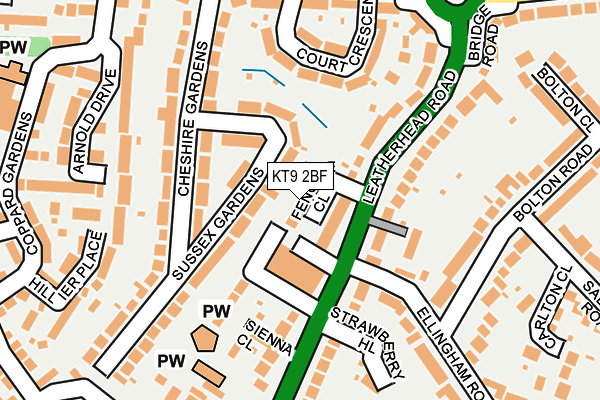 KT9 2BF map - OS OpenMap – Local (Ordnance Survey)
